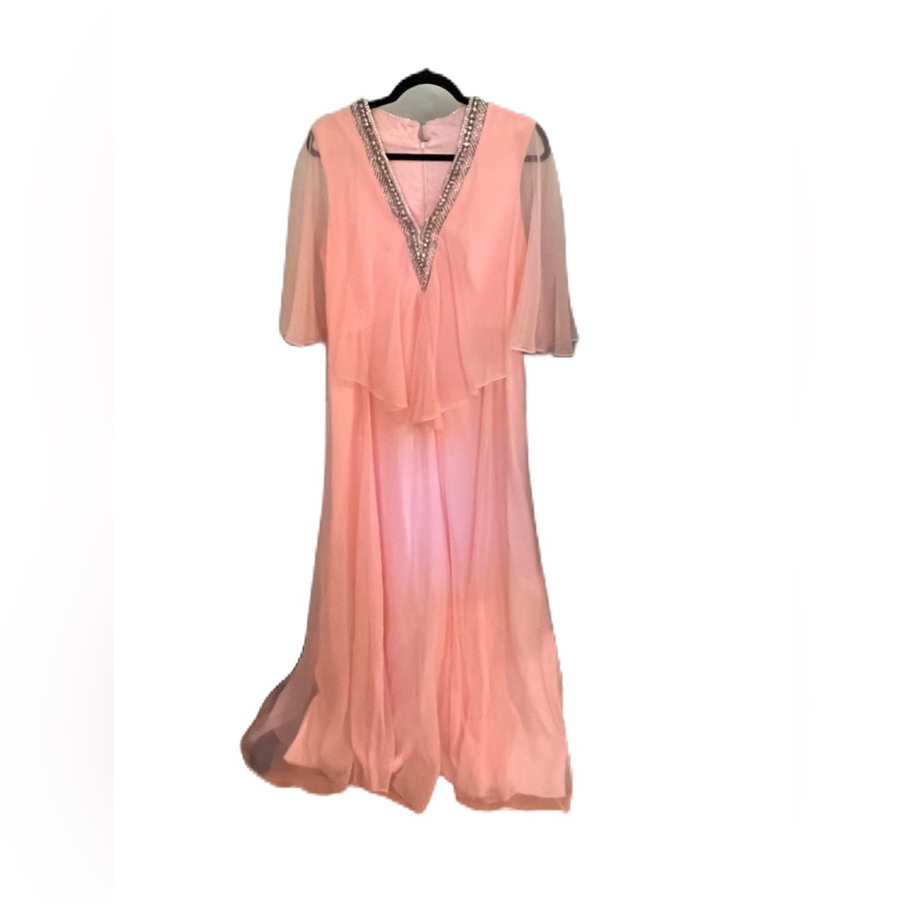 Bejeweled Modest Blush Gown